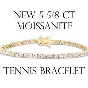 NEW Miadora 5 5/8ct Created Moissanite Tennis Bracelet Yellow Sterling Silver